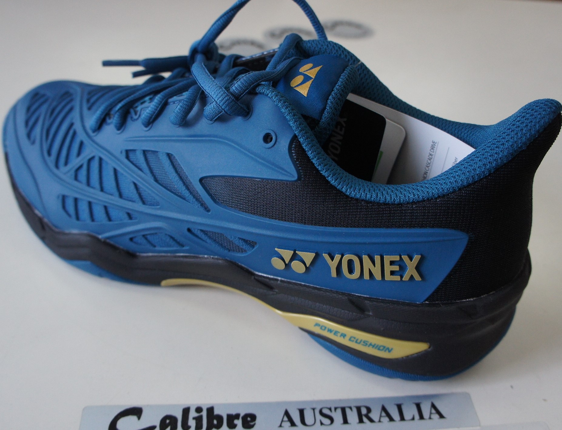 Yonex POWER CUSHION Cascade Drive Badminton Shoes SHBCD1, Teal Blue/Gold, Unisex